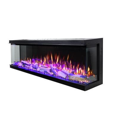 Електрическа камина 3D за вграждане Haiti 65, Art Flame, 533x1651x332 mm, 1500W, повече от 100 цветови комбинации, Термостат, Дърва и кристали