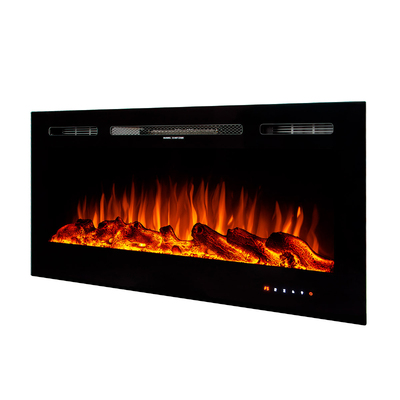 Електрическа камина за стена и вграждане Kamelia, Art Flame, 544x1143x140 mm, 1500W, 3 цвята пламък, 5 нива на интензивност на пламъка, Дърва и кристали