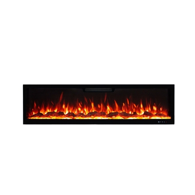 Електрическа камина за стена и вграждане Vegas 60, Art Flame, 457x1524x126 mm, 1500W, 10 цвята пламък, Термостат, Дърва и кристали