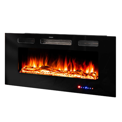 Adeli Multicolor recessed and wall mounted electric fireplace, Art Flame, 465x1016x121 mm, 1500W, over 100 color combinations, Thermostat, Logs and crystals