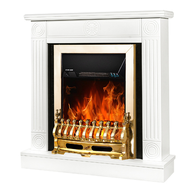 Електрическа камина Donald & Galileo gold, Art Flame, 865x820x250 мм, 2000W, Термостат, 5 нива на интензивност на пламъка, Таймер