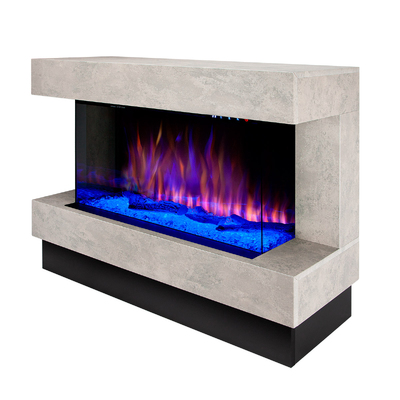 Електрически камин Glow maxi & Haiti 40, Art Flame, 880x1300x350 мм, 1500 W, 100 цветови комбинации, Термостат, Блокове дърво и кристали