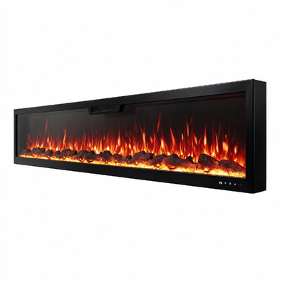 Електрическа камина за стена и вграждане Vegas 100, Art Flame, 457x2505x126 mm, 1500W, 10 цвята пламък, Термостат, Дърва и кристали