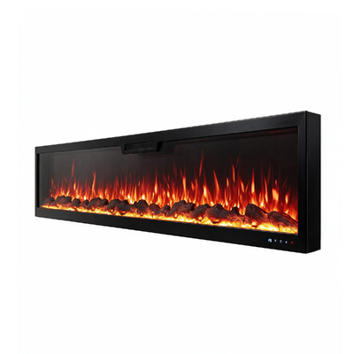 Електрическа камина за стена и вграждане Vegas 84, Art Flame, 457x2133x126 mm, 1500W, 10 цвята пламък, Термостат, Дърва и кристали