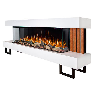 Електрически камин Firesa & Haiti 65, Art Flame, 900x2300x400 mm, 1500 W, над 100 цветови комбинации, Термостат, дърва и кристали