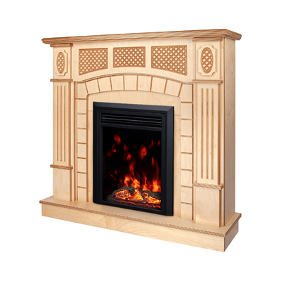 Електрическа камина Amsterdam wood & Cris, Art Flame, 1120x1150x300 мм, 1500 W, Звуков ефект, 10 цвята на пламъка, Tермостат, Tаймер