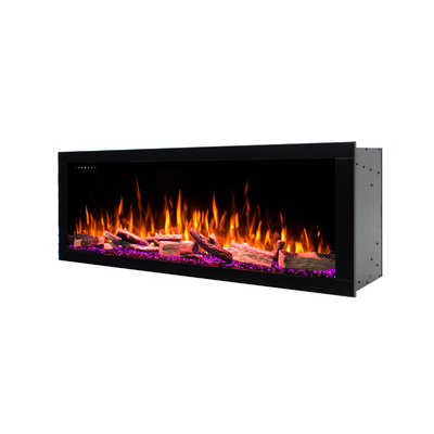 Вграден електрически камин Mexico 43, Art Flame, 480×1100×250 мм, 1500 W, над 100 цветови комбинации, термостат, декоративни дърва и кристали