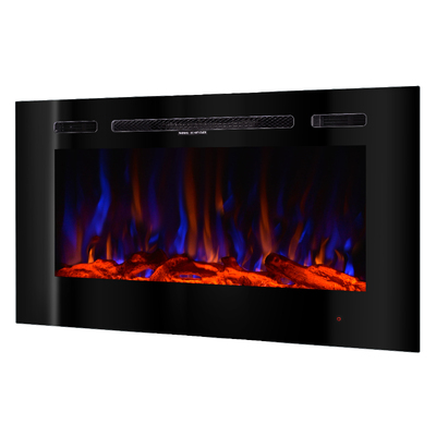 Електрическа камина за стена и вграждане Beverly, Art Flame, 544x1016x140 mm, 1500W, 3 цвята пламък, 5 нива на интензивност на пламъка, Дърва и кристали