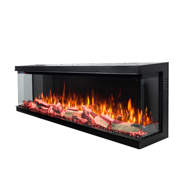 Електрическа камина 3D за вграждане Haiti 78, Art Flame, 533x2000x332 mm, 1500 W, повече от 100 цветови комбинации, Термостат, Дърва и кристали