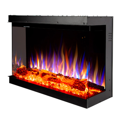 Електрическа камина 3D за вграждане Haiti 40, Art Flame, 533x1035x332 mm, 1500W, повече от 100 цветови комбинации, Термостат, Дърва и кристали