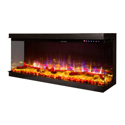 Електрическа камина 3D за вграждане Haiti 40, Art Flame, 533x1035x332 mm, 1500W, повече от 100 цветови комбинации, Термостат, Дърва и кристали