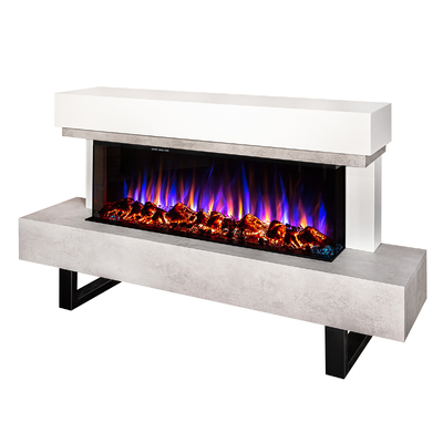 Електрическа камина Monro & Dalas, Art Flame, 750x1400x300 мм, 1500W, 30 цветови комбинации, Термостат, Дърва и кристали