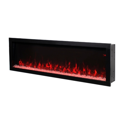 Електрическа камина за стена и вграждане Haven 50, Art Flame, 460x1270x162 mm, 1500W, повече от 100 цветови комбинации, Термостат, Дърва и кристали