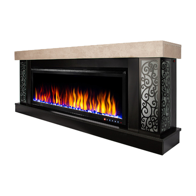 Електрическа камина Galateea maxi & Schubert 50, Art Flame, 700x1800x275 мм, 1500W, повече от 60 цветови комбинации, Термостат, дърва, кристали и камъчета