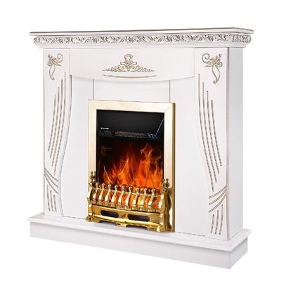 Електрическа камина Napoli & Galileo gold, Art Flame, 1035x1100x300 мм, 2000W, Термостат, 5 нива на интензивност на пламъка, Таймер