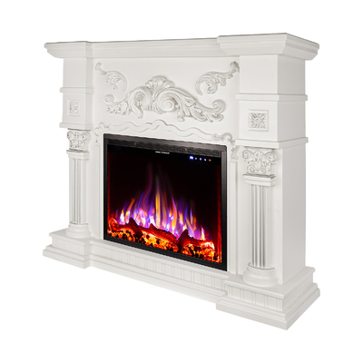 Електрическа камина Miraj mini & Tomas, Art Flame, 1050x1200x320 мм, 1500W, 50 цветови комбинации, Термостат, Дърва и кристали