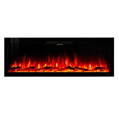 Електрическа камина за стена и вграждане Vegas 60, Art Flame, 457x1524x126 mm, 1500W, 10 цвята пламък, Термостат, Дърва и кристали