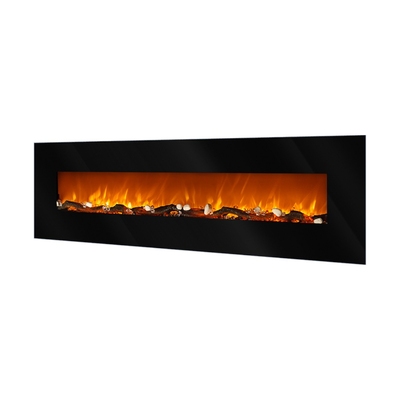 Стенна електрическа камина Elit, Art Flame, 550x1824x140 mm, 1500W, 2 нива на отопление, 5 нива на интензивност на пламъка, Таймер