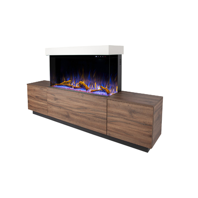 Електрическа камина Lumea & Haiti 40, Art Flame, 1041x2010x330 mm, 1500W, 100 цветови комбинации, термостат, дърва и кристали