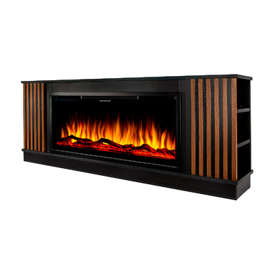 Електрически камин Flamara & Schubert 42, Art Flame, 640x1700x300 mm, 1500 W, над 60 цветови комбинации, Термостат, дърва, кристали и камъчета