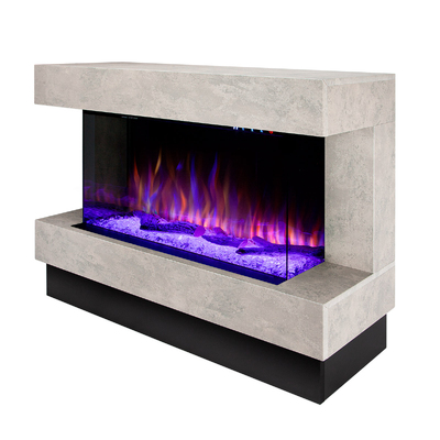 Електрическа камина Glow & Haiti 33, Art Flame, 880x1100x350 мм, 1500W, 100 цветови комбинации, Термостат, Дърва и кристали