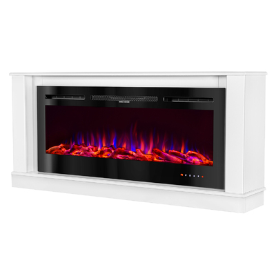 Електрическа камина Bernard &  Hermes, Art Flame, 725x1580x300 мм, 1500W, 3 цвята пламък, 5 нива на интензивност на пламъка, Дърва и кристали