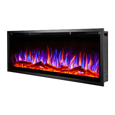 Електрическа камина за стена и вграждане Schubert 42, Art Flame, 448x1068x146 mm, 1500W, повече от 60 цветови комбинации, Термостат, Дърва, кристали и декоративни камъни