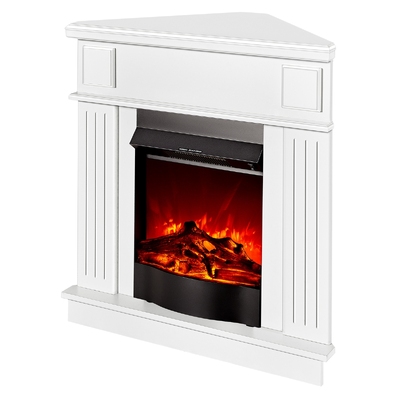 Corner electric fireplace Marina & Corsica, Art Flame, 1000x1000x500 mm, 1500W, 2 heating levels, 5 flame brightness levels, Power button